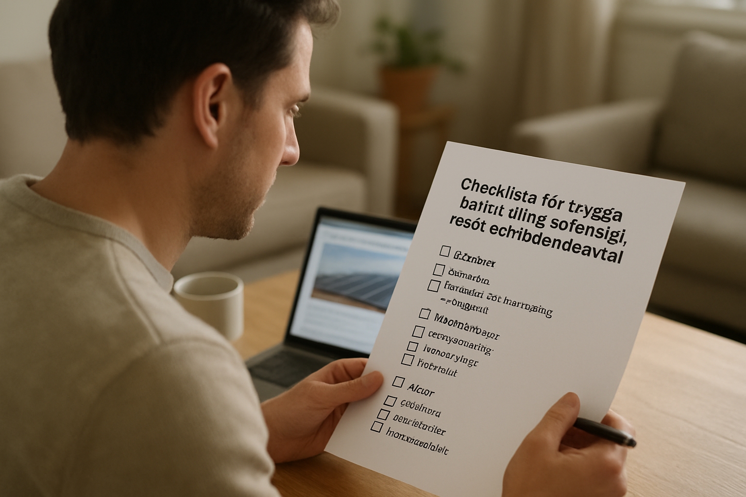 Checklista för trygga beslut kring solenergi, resor och boendeavtal